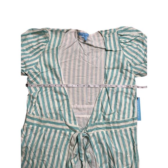 Draper James RSVP Dress Womens Size M Puff Sleeve Turquoise Blue - Picture 6 of 6